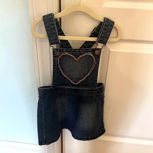 Denim skirt overalls